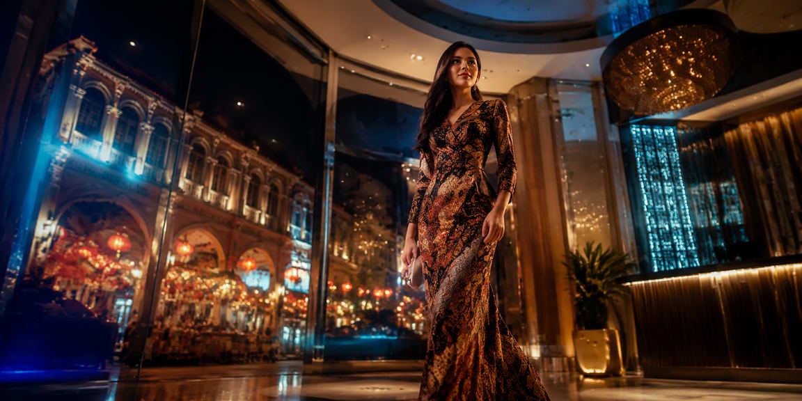 Suasana kasino hiburan di Melaka dengan corak batik