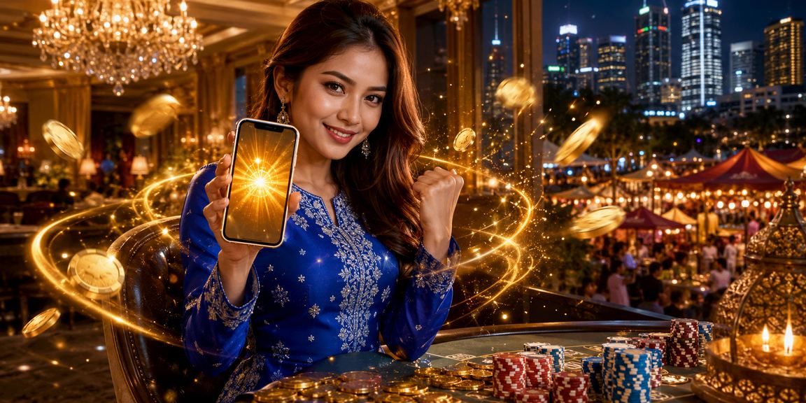 Pemain wanita di Petaling Jaya menerima bonus cashback semasa bermain kasino